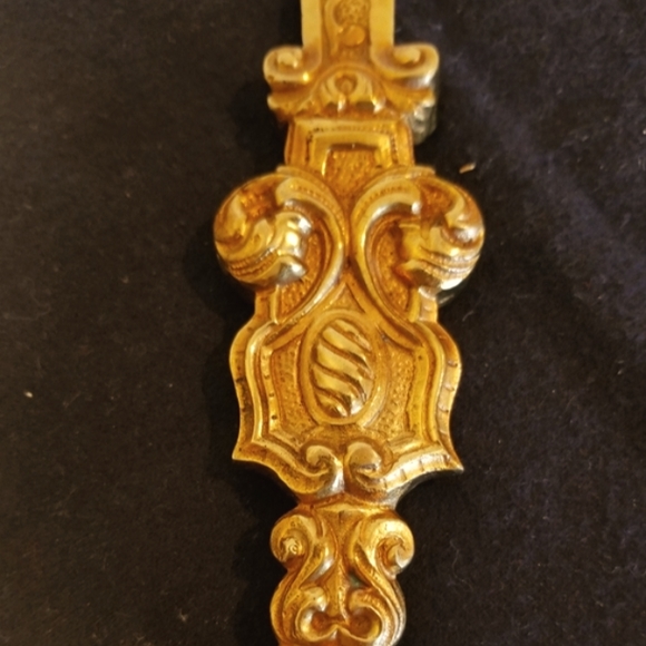 Mid Century Modern Ornate Art Nouveau Heavy Brass Gold Letter Opener - Picture 4 of 9